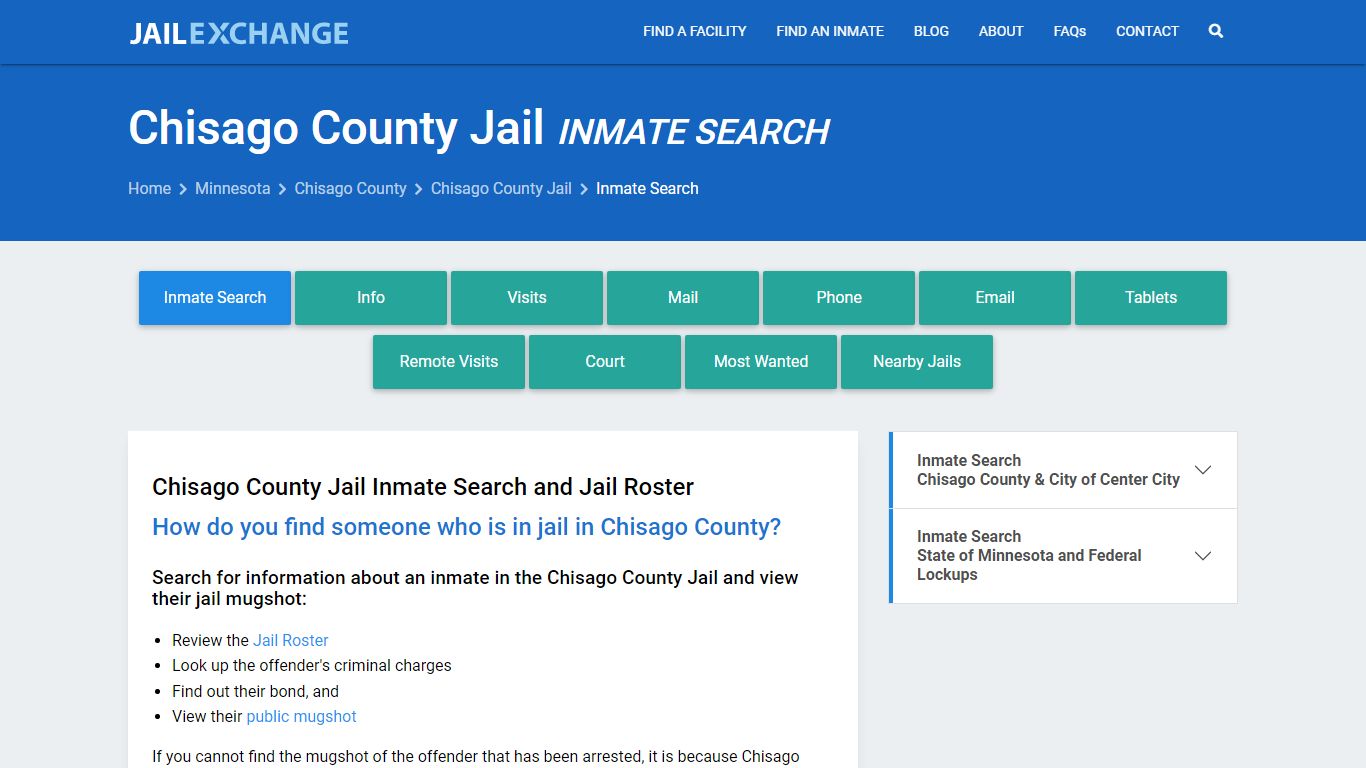 Inmate Search: Roster & Mugshots - Chisago County Jail, MN