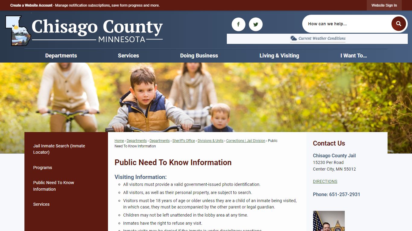 Public Need To Know Information - Chisago County, MN