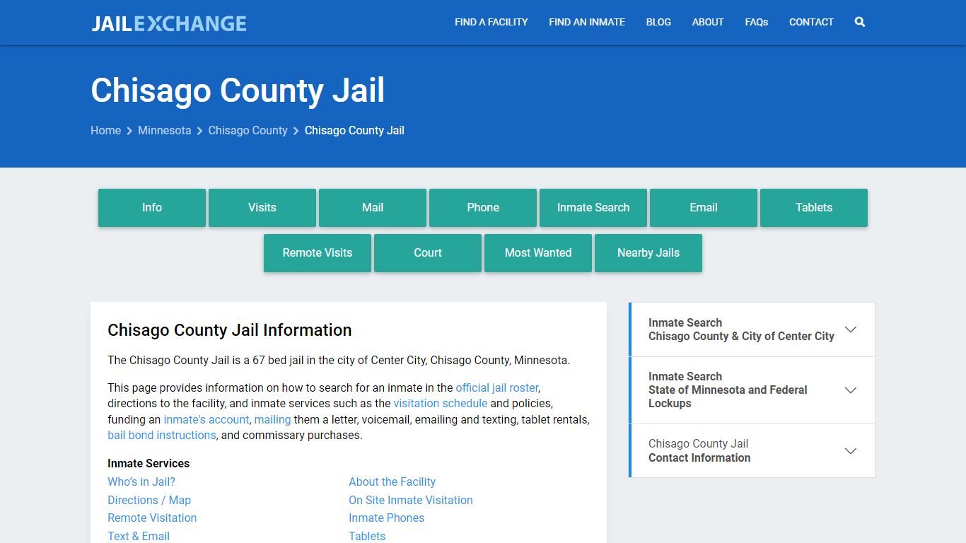 Chisago County Jail, MN Inmate Search, Information